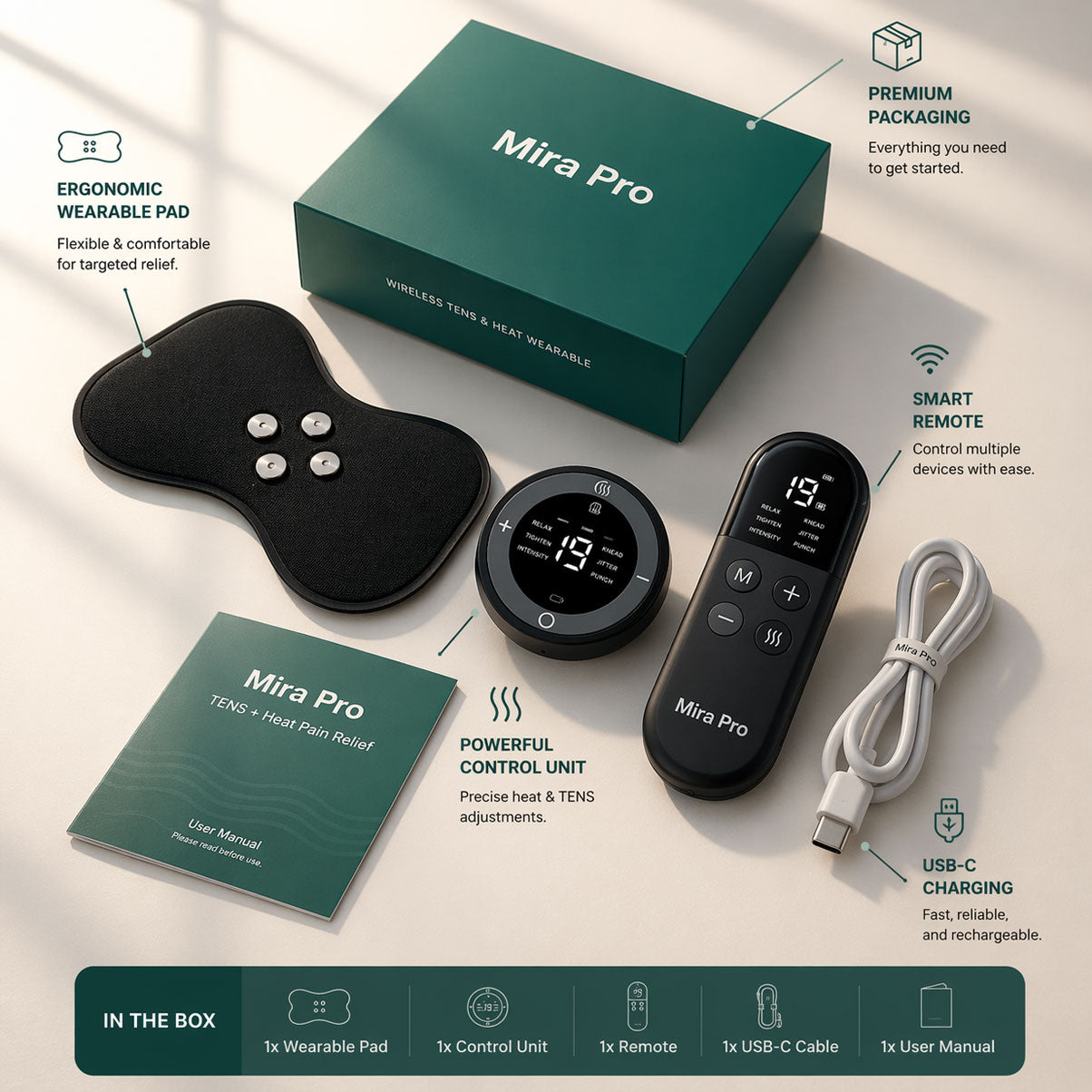 Wireless TENS & Heat Wearable Device